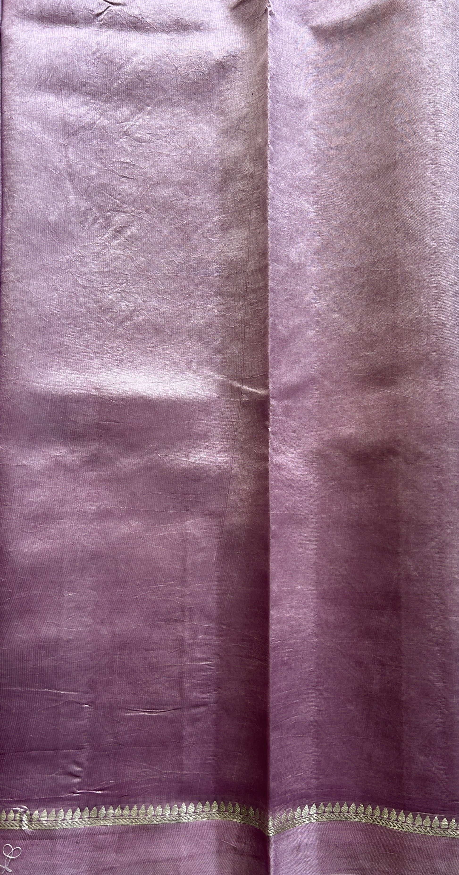 Dupion Silk Saree Lavender Colored Complemented with a Plain Border. - Sampradaya Designer Studio