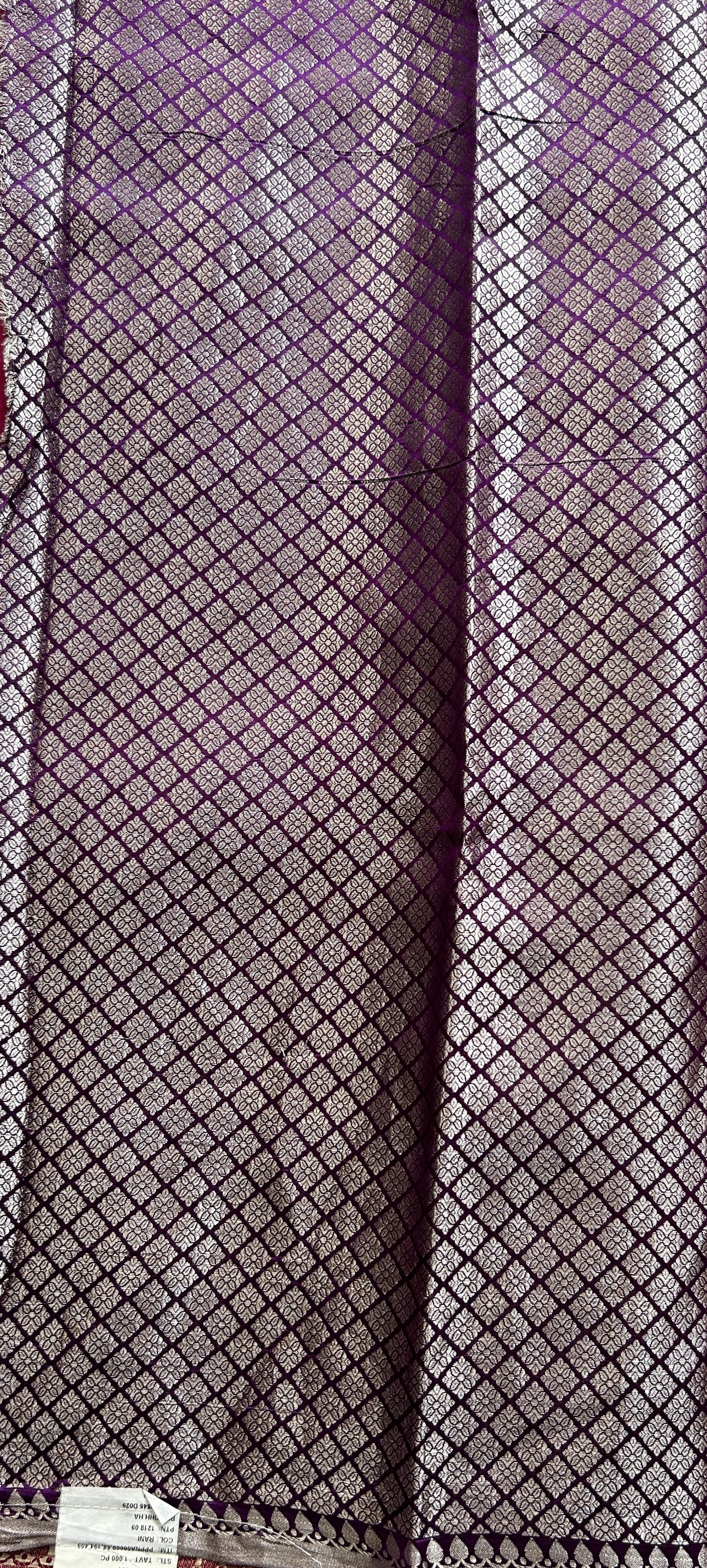 Raw Mango or Pooniya Silk Saree Dark Pink Colored Complemented With a Zari Border - Sampradaya Designer Studio