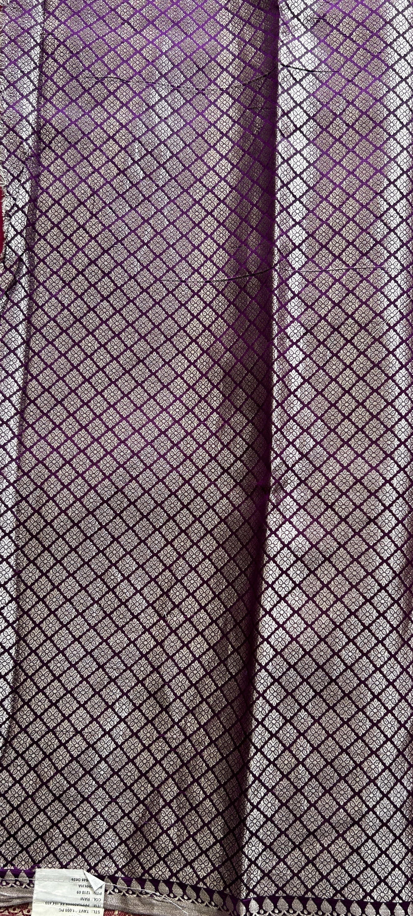 Raw Mango or Pooniya Silk Saree Dark Pink Colored Complemented With a Zari Border - Sampradaya Designer Studio