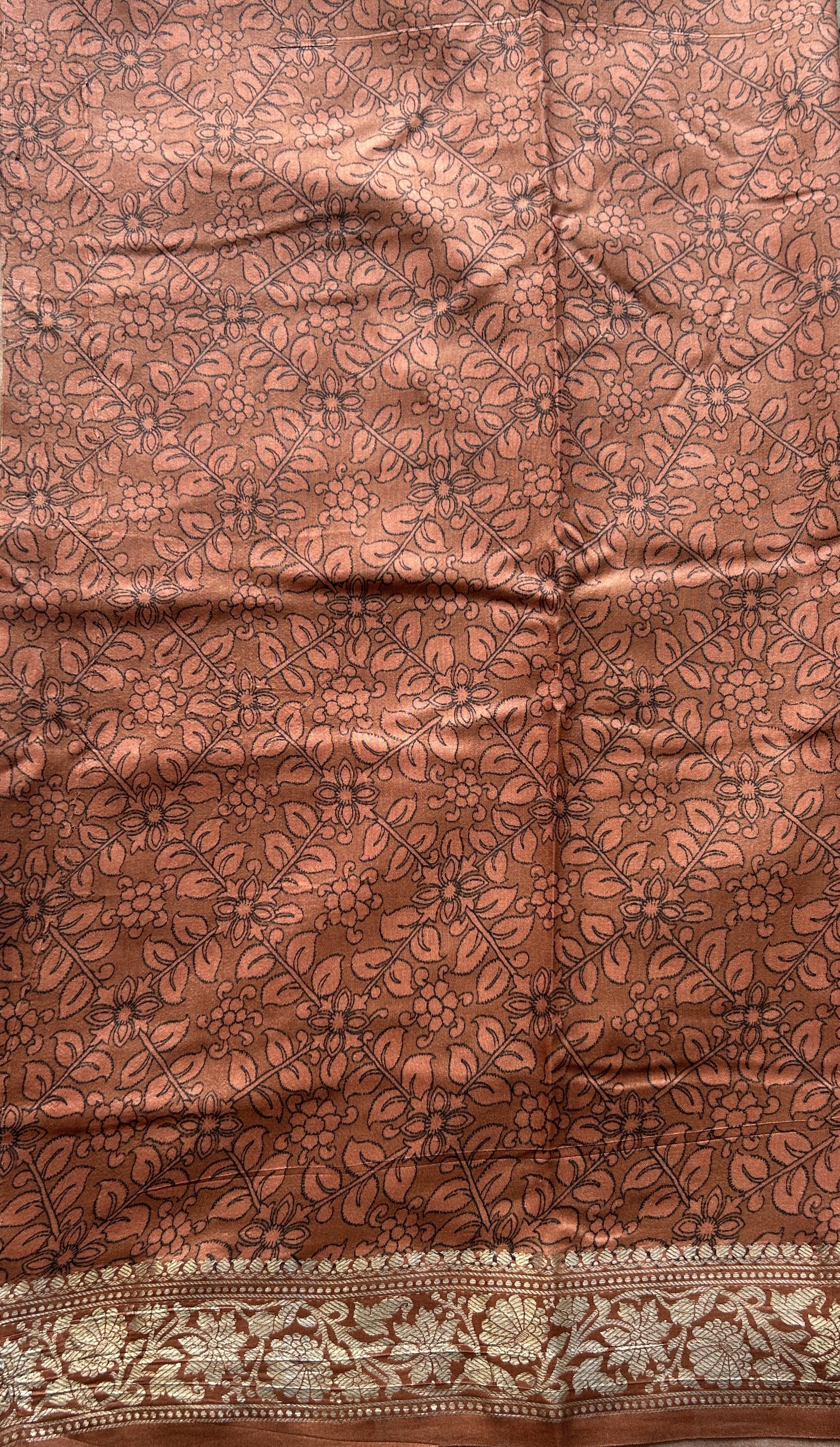 Chiniya Silk Saree Light Olive Green Colored Elegantly Paired with a Zari Border. - Sampradaya Designer Studio
