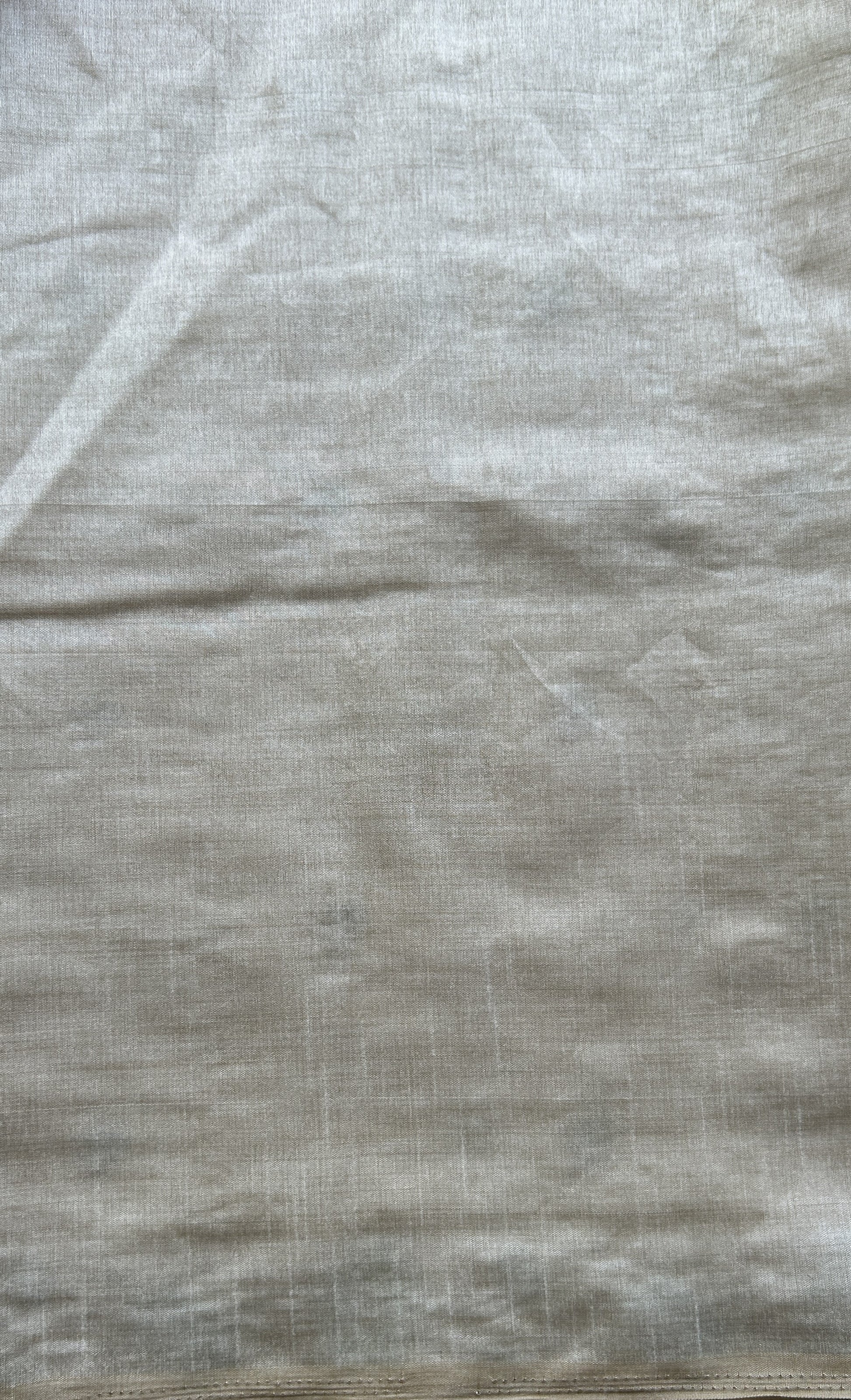 Semi Tussar Saree Off White Colored complemented with a Embroidery Scallop Border. - Sampradaya Designer Studio