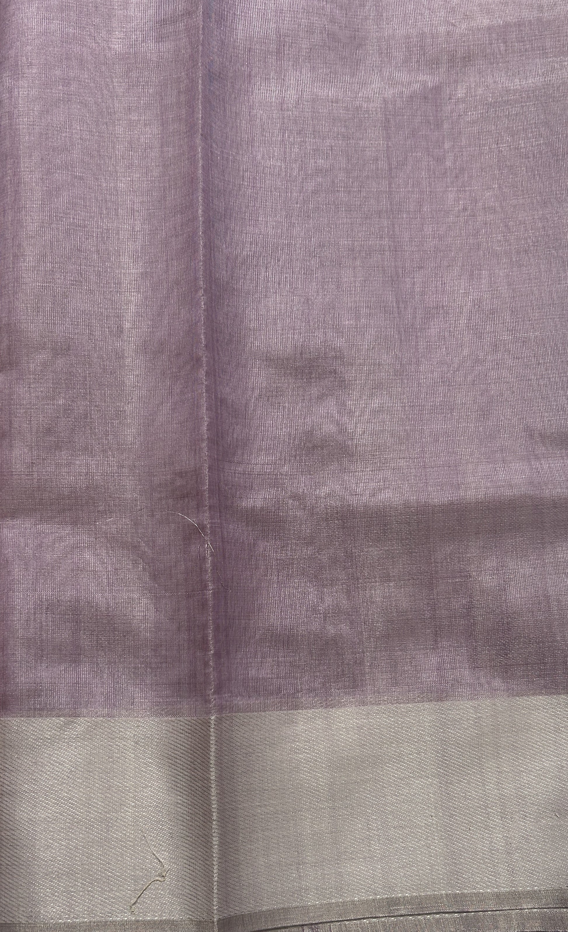 Chanderi Pattu Saree light purple colored saree complemented with a Silver Zari Weaving border - Sampradaya Designer Studio