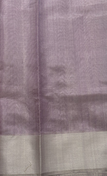 Chanderi Pattu Saree light purple colored saree complemented with a Silver Zari Weaving border - Sampradaya Designer Studio