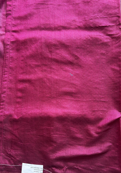 Semi Raw Silk Saree Blush Pink Colored Elegantly paired with a Silver Zari Border. - Sampradaya Designer Studio
