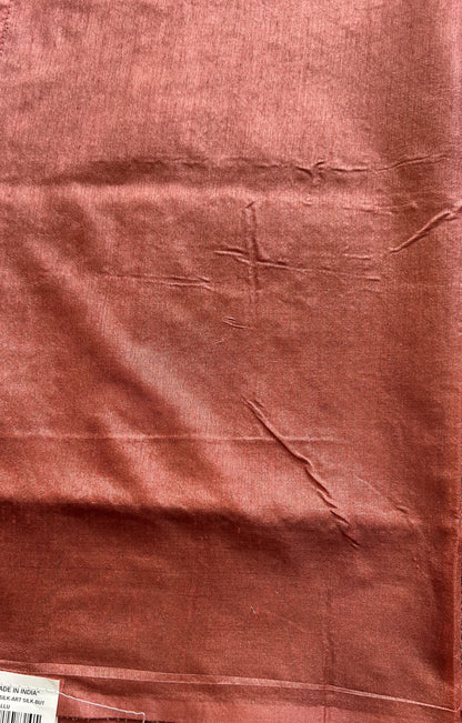 Semi Raw Silk Saree Baby Pink Colored Elegantly paired with a Silver Zari Border. - Sampradaya Designer Studio