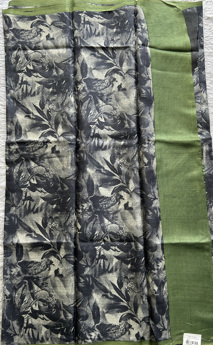 Banarasi Crepe silk Saree Black colored complemented with a borderless. - Sampradaya Designer Studio