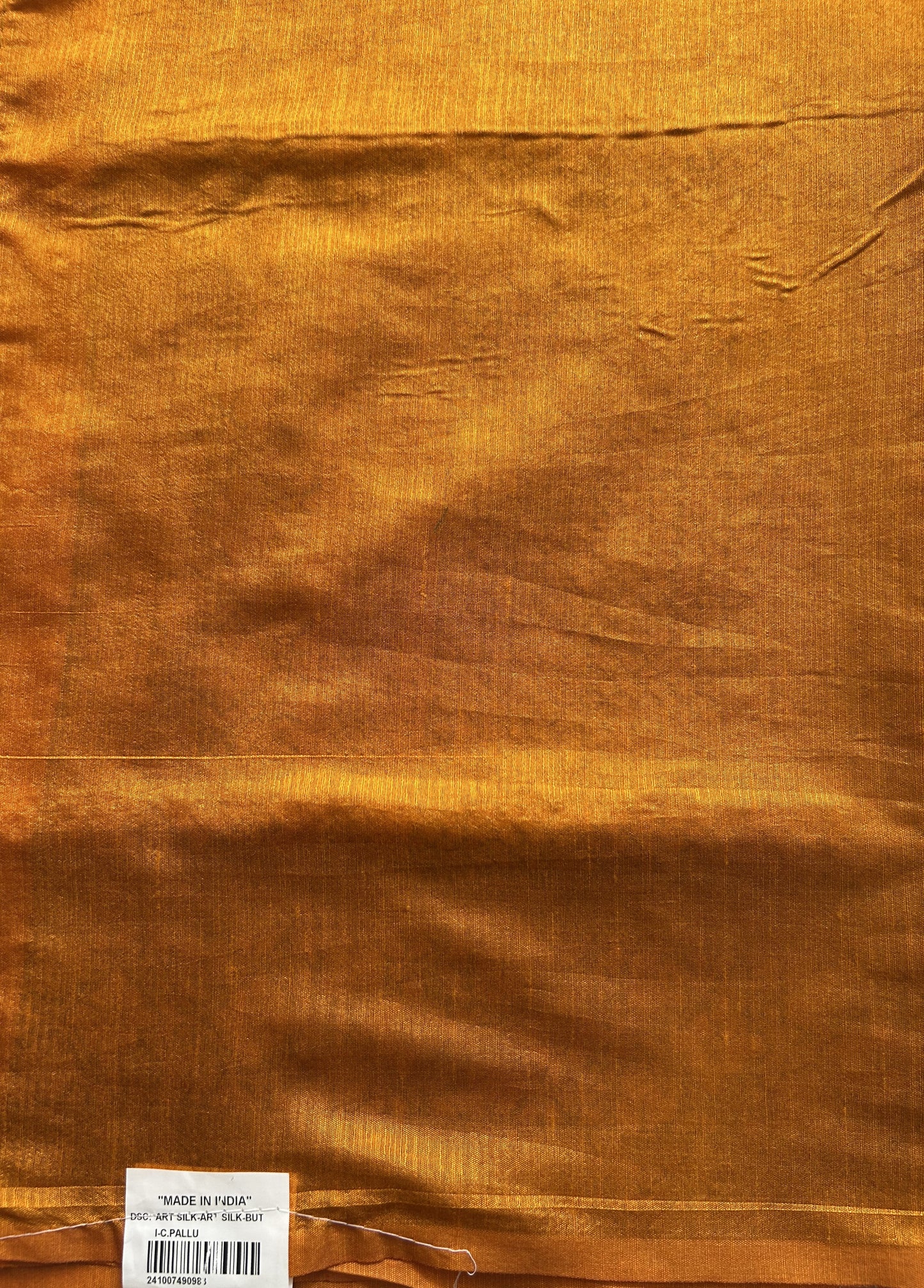 Semi Raw Silk Saree  Yellow Colored Elegantly paired with a Silver Zari Border. - Sampradaya Designer Studio