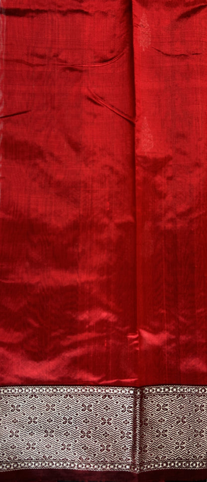 Chanderi Pattu Saree Light Maroon colored saree complemented with a Maroon Kanchi border - Sampradaya Designer Studio