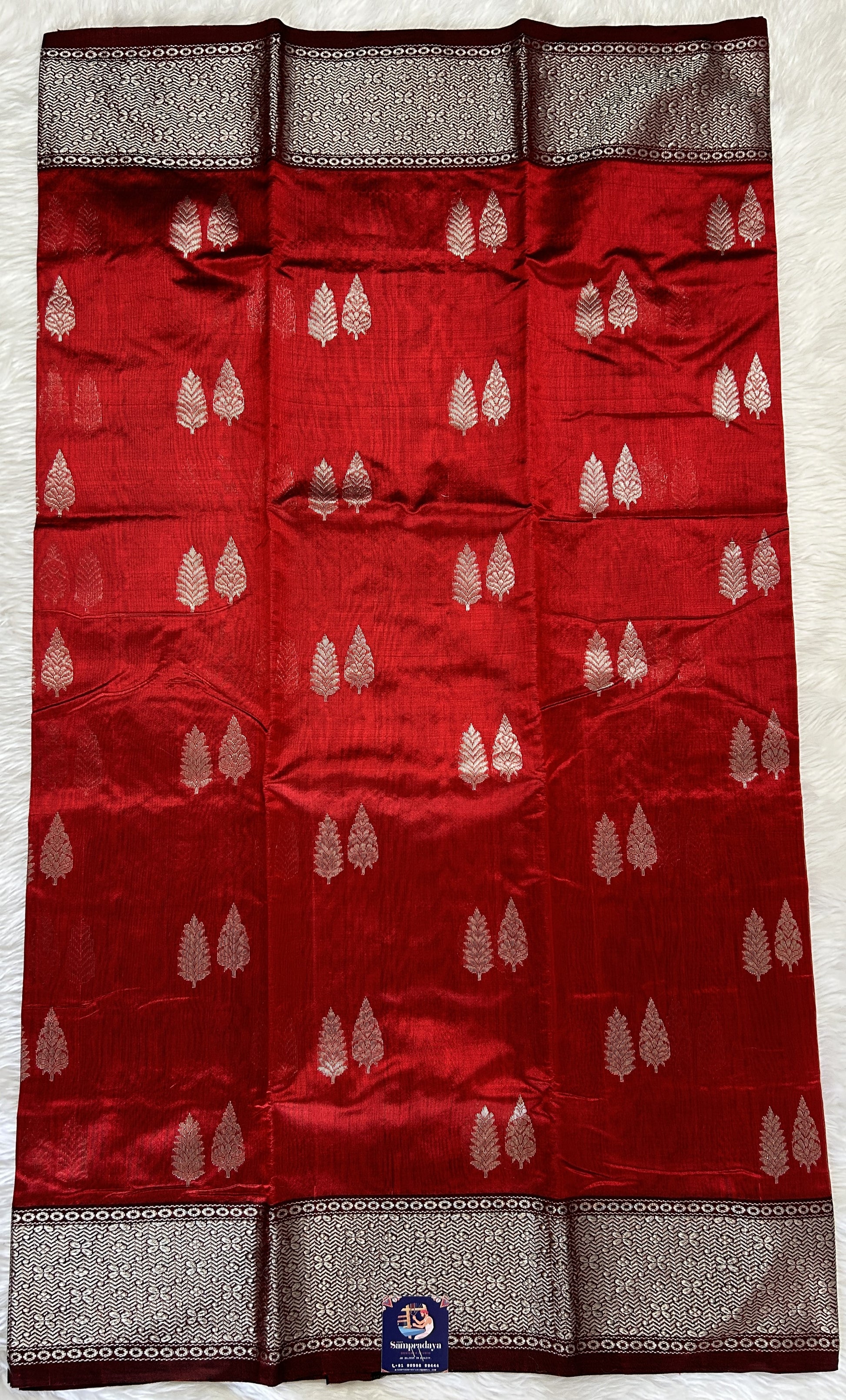 Chanderi Pattu Saree Light Maroon colored saree complemented with a Maroon Kanchi border - Sampradaya Designer Studio