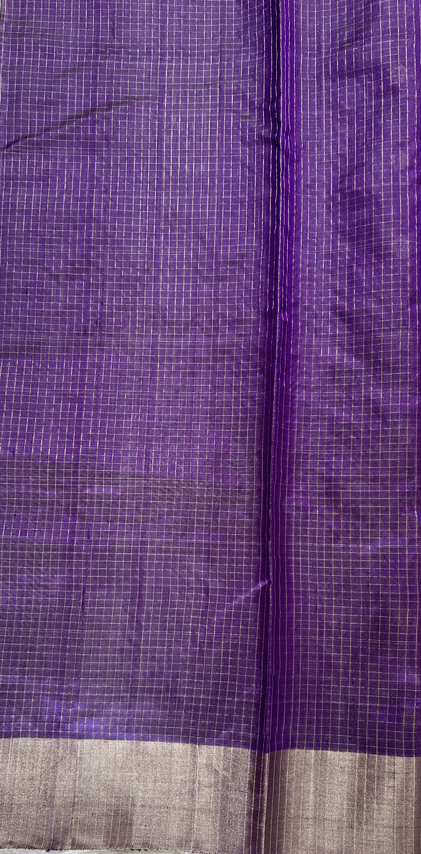 Chanderi Pattu Saree Lavender colored saree complemented with a Silver Zari border - Sampradaya Designer Studio