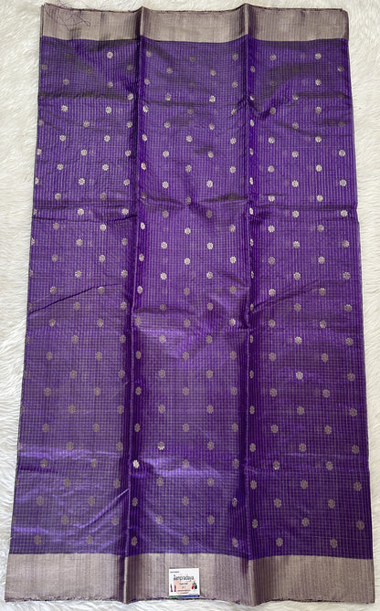 Chanderi Pattu Saree Lavender colored saree complemented with a Silver Zari border - Sampradaya Designer Studio