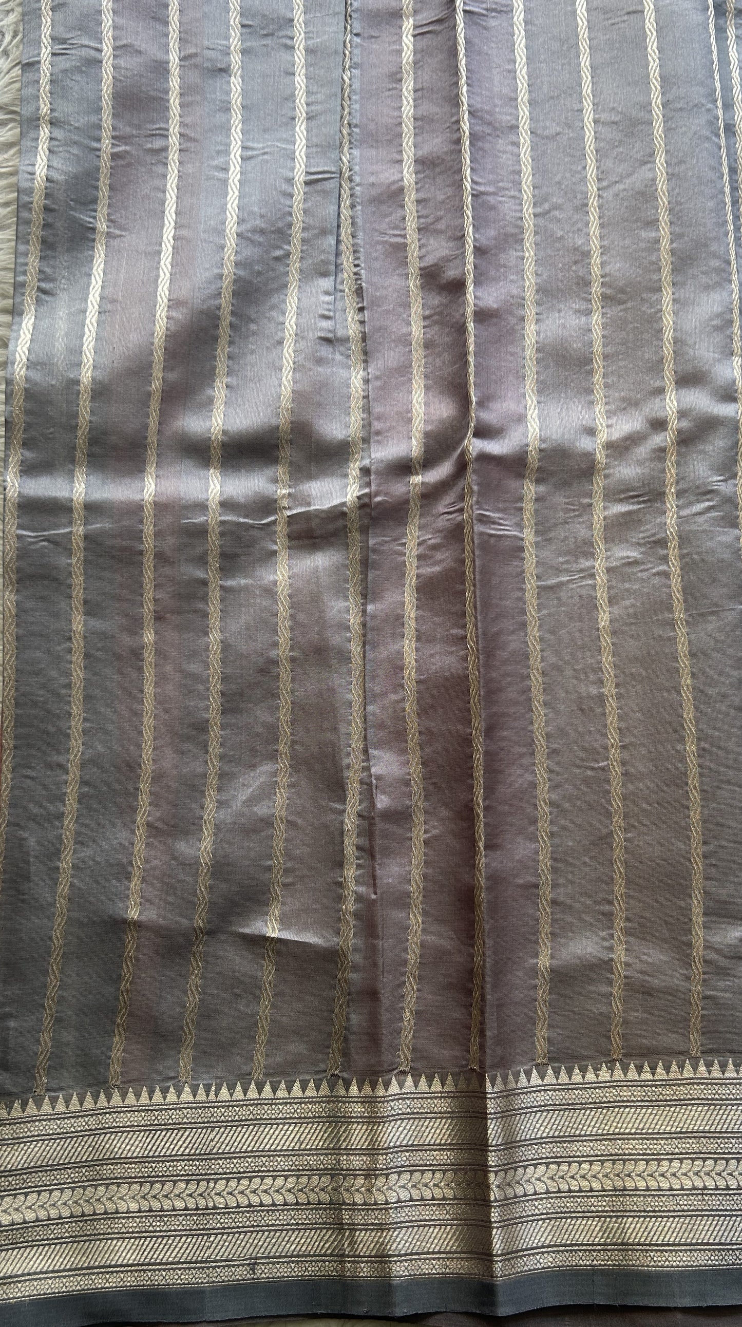 Banarasi Katan Silk Saree Light Pink Colored Elegantly Paired with a Zari border. - Sampradaya Designer Studio