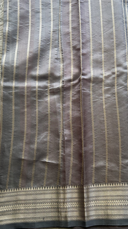 Banarasi Katan Silk Saree Light Pink Colored Elegantly Paired with a Zari border. - Sampradaya Designer Studio
