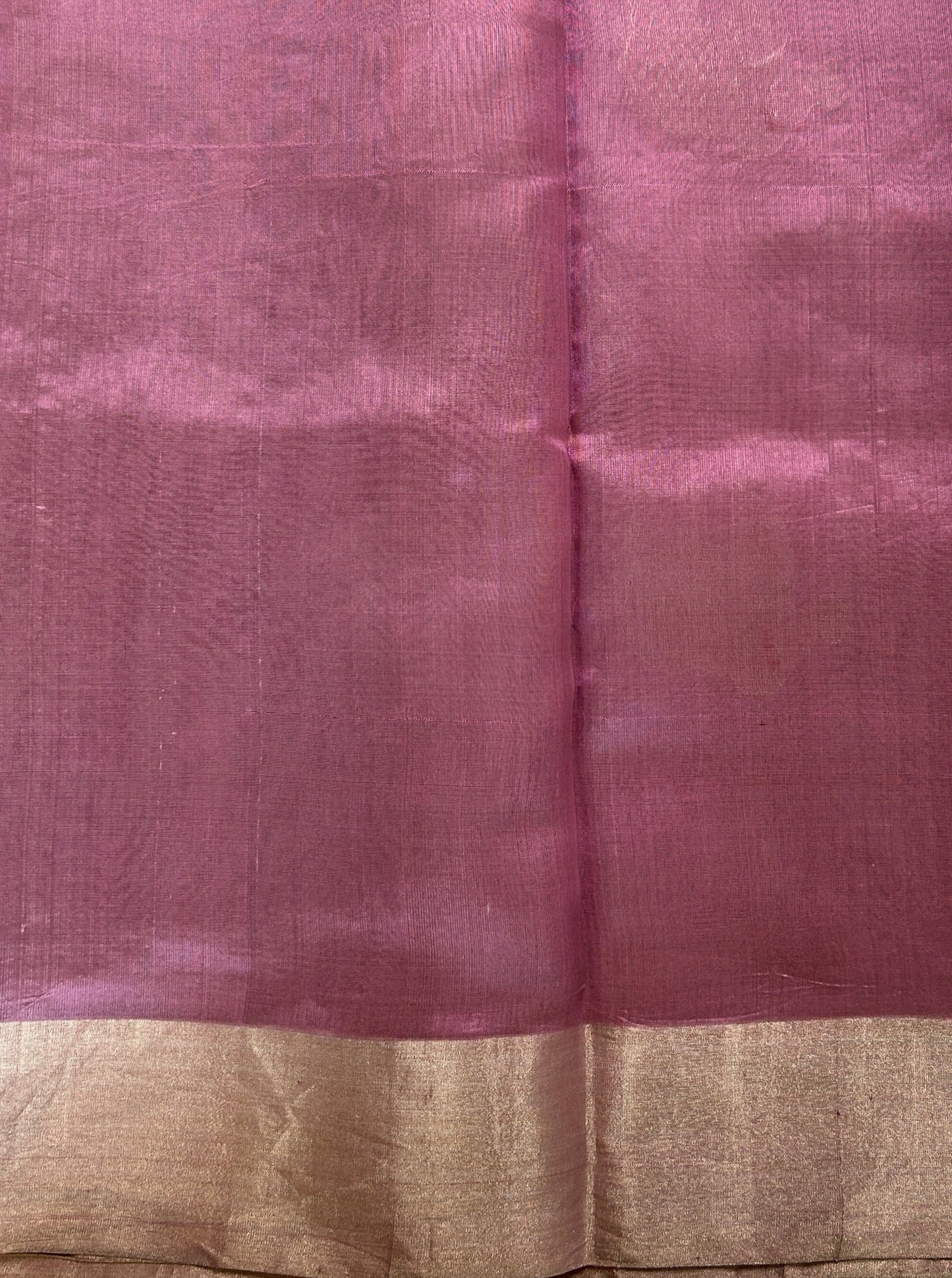Chanderi Pattu Saree Flamingo Pink colored saree complemented with a Silver Zari Border - Sampradaya Designer Studio