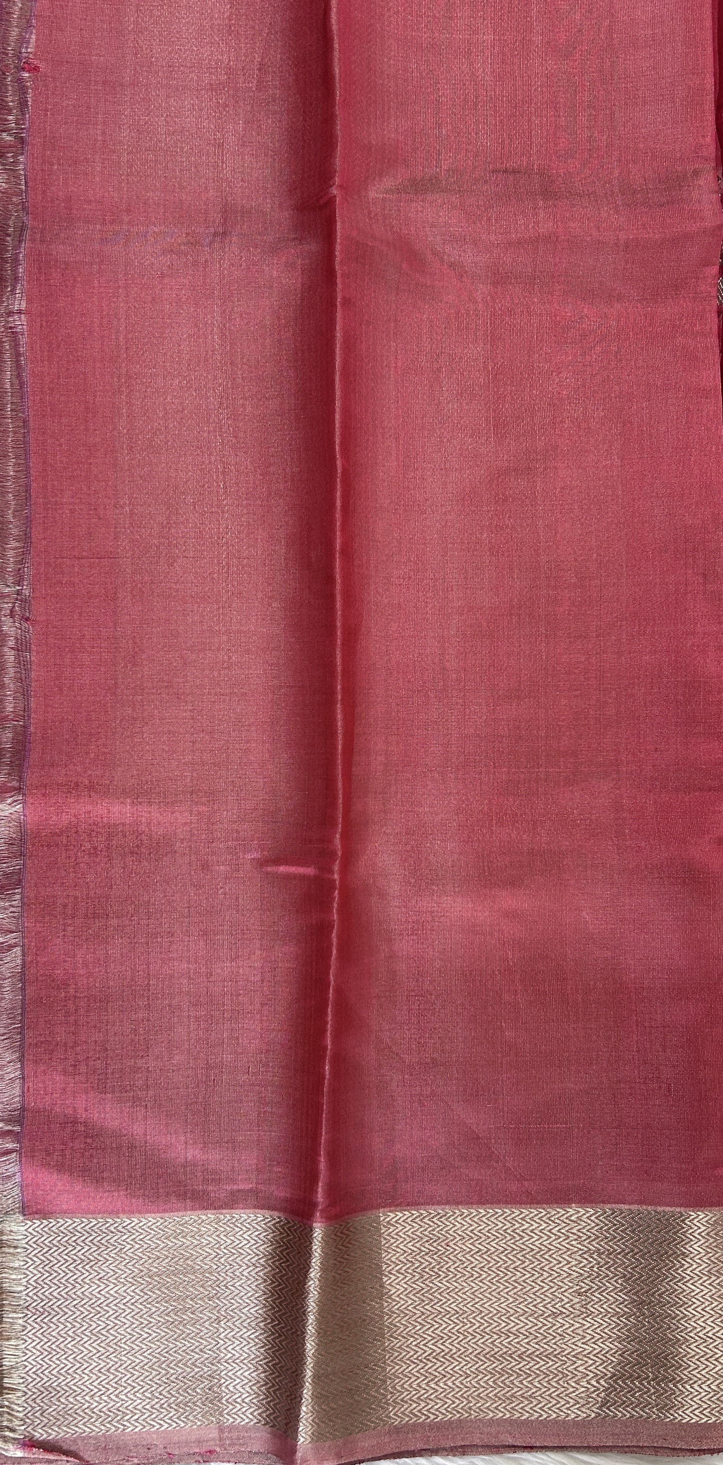 Chanderi Pattu Saree Venetian Red colored saree complemented with a Gold Zari Border - Sampradaya Designer Studio