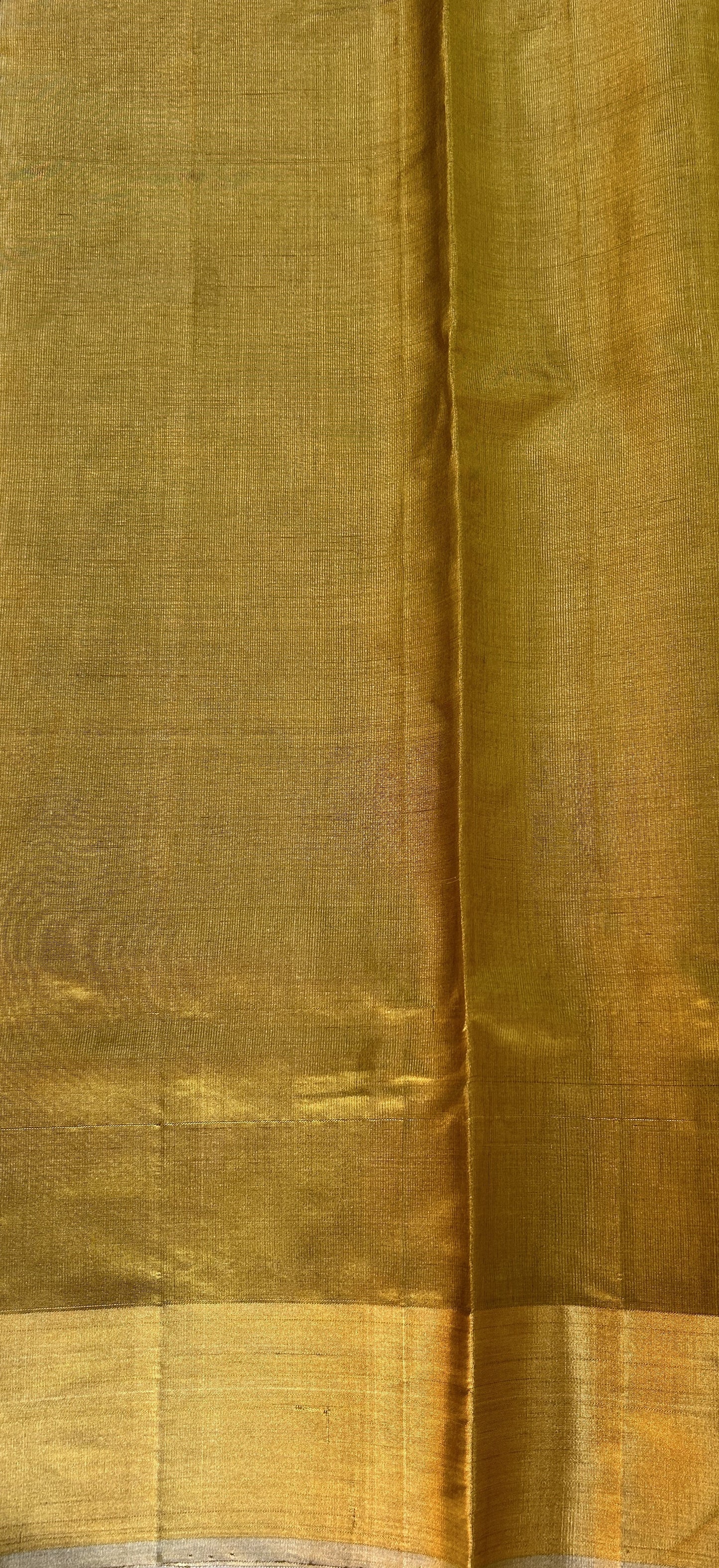 Chanderi Pattu Saree Pastel Green colored saree complemented with a Gold Zari Border - Sampradaya Designer Studio