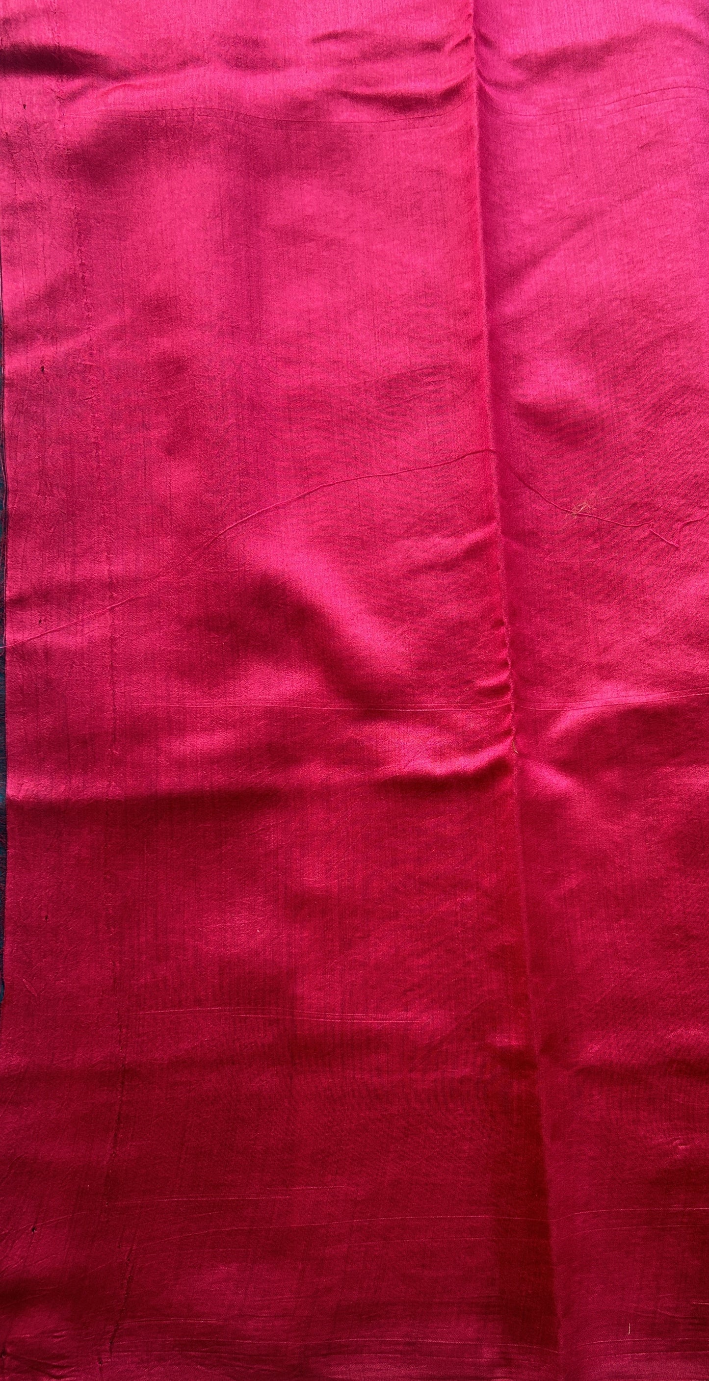 Chiniya Silk Saree German Blue Colored Elegantly Paired with a Zari Border. - Sampradaya Designer Studio