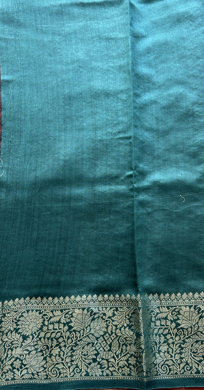 Chiniya Silk Allover Saree Dark Peach Colored Elegantly Paired with a Zari Border. - Sampradaya Designer Studio