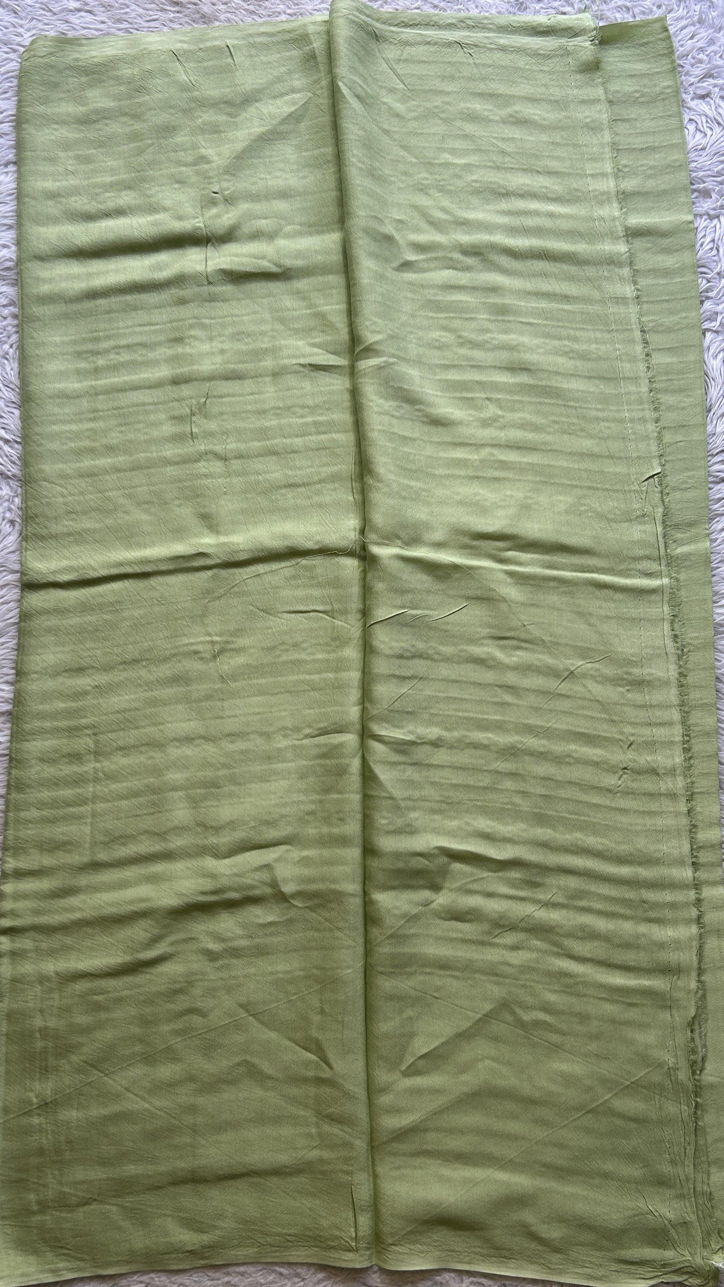 Tussar Silk Dress Material Light Green Colored Elegantly with a Borderless. - Sampradaya Designer Studio