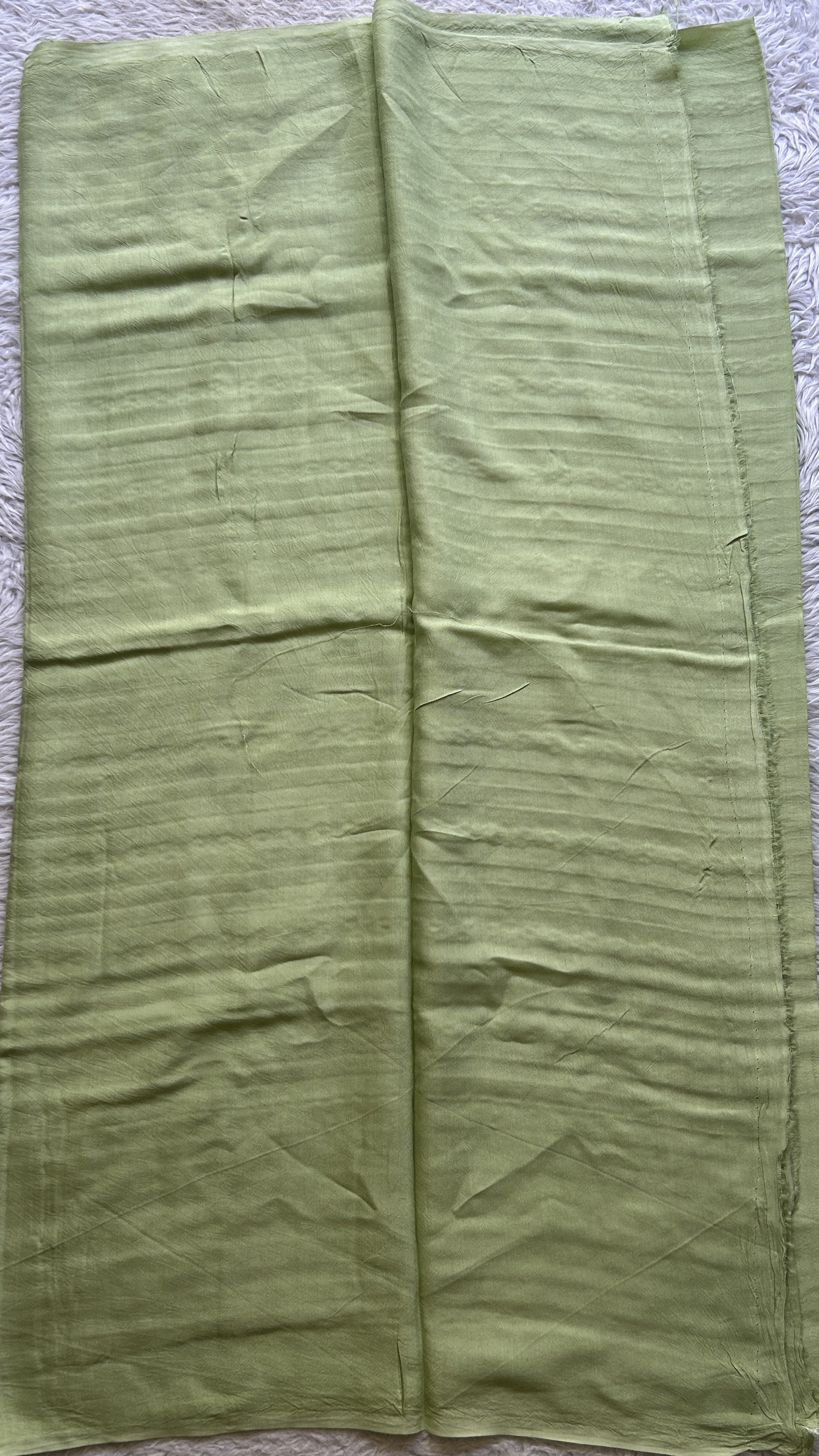 Tussar Silk Dress Material Light Green Colored Elegantly with a Borderless. - Sampradaya Designer Studio