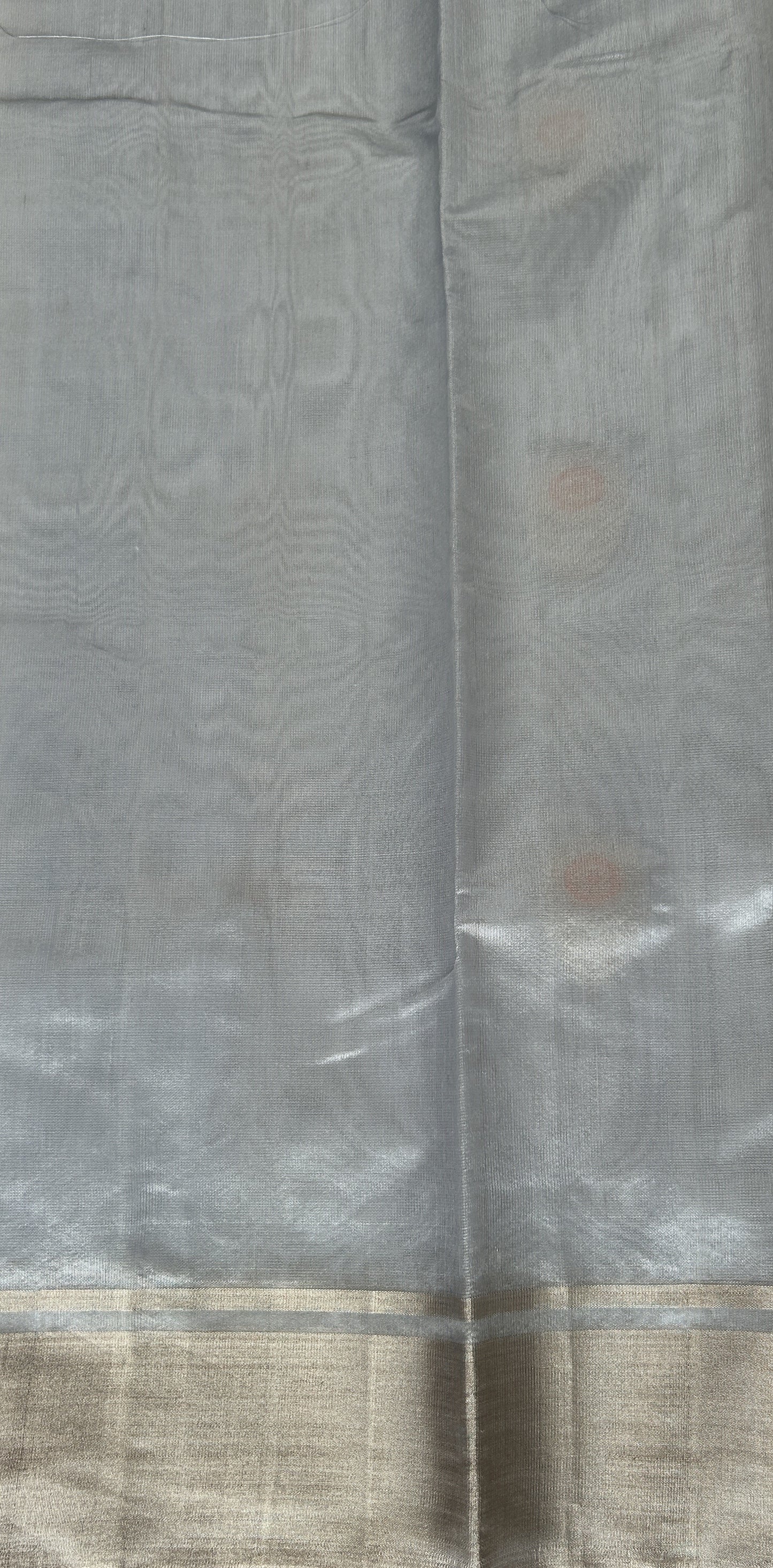 Chanderi Pattu Saree Pastel Blue colored saree complemented with a Silver Zari border - Sampradaya Designer Studio
