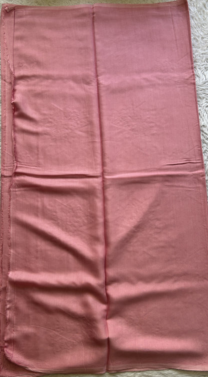 Tussar Silk Dress Material Pink Colored Elegantly with a Borderless. - Sampradaya Designer Studio