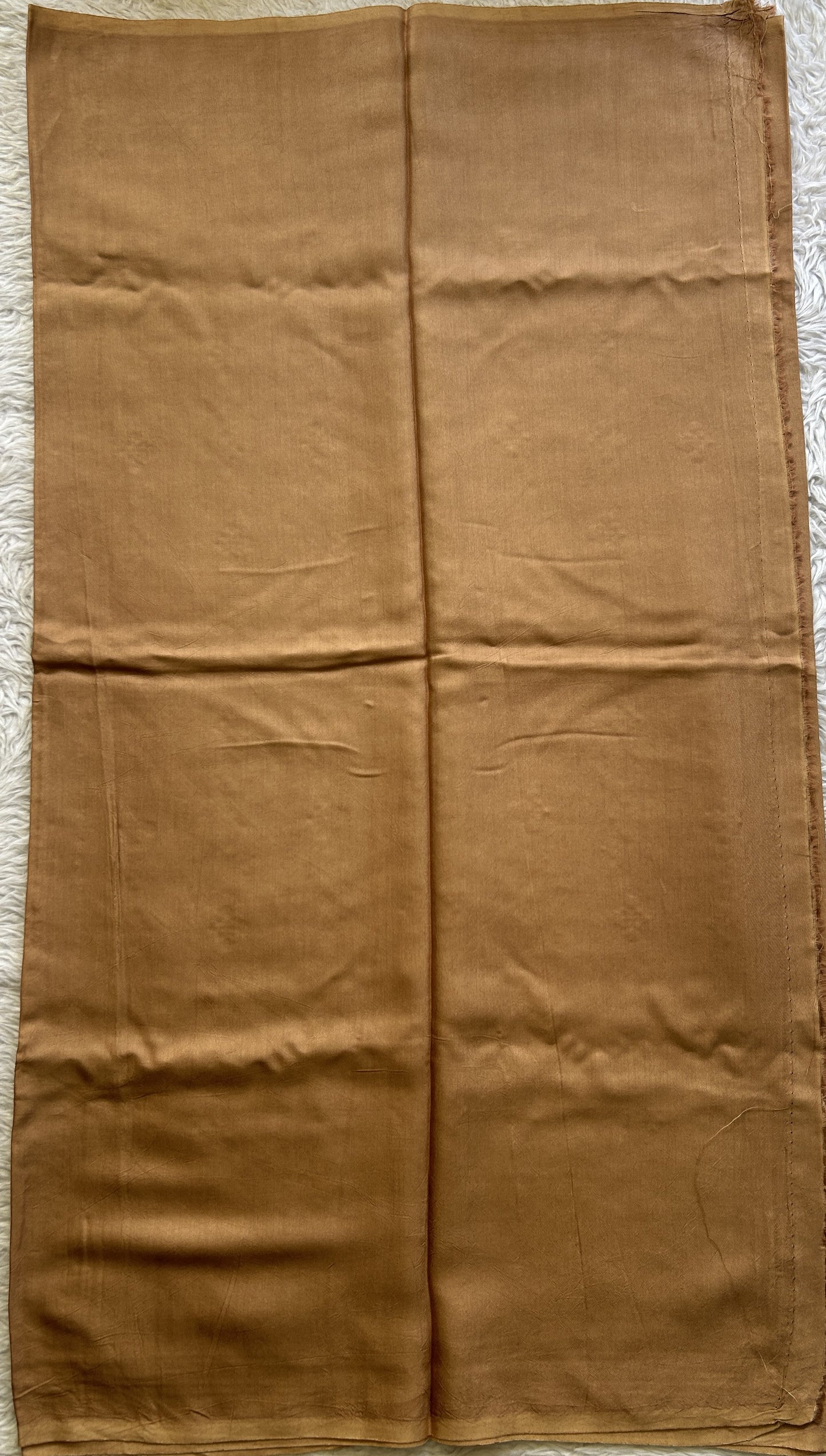 Tussar Silk Dress Material Rust Colored Elegantly with a Borderless. - Sampradaya Designer Studio