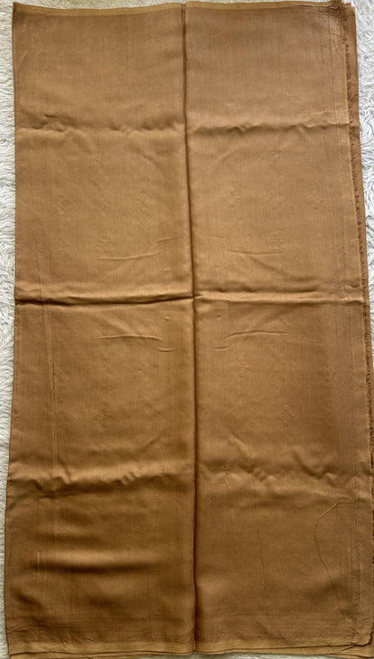 Tussar Silk Dress Material Rust Colored Elegantly with a Borderless. - Sampradaya Designer Studio