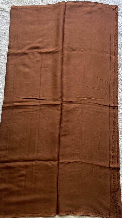 Tussar Silk Dress Material Brown Colored Elegantly with a Borderless. - Sampradaya Designer Studio
