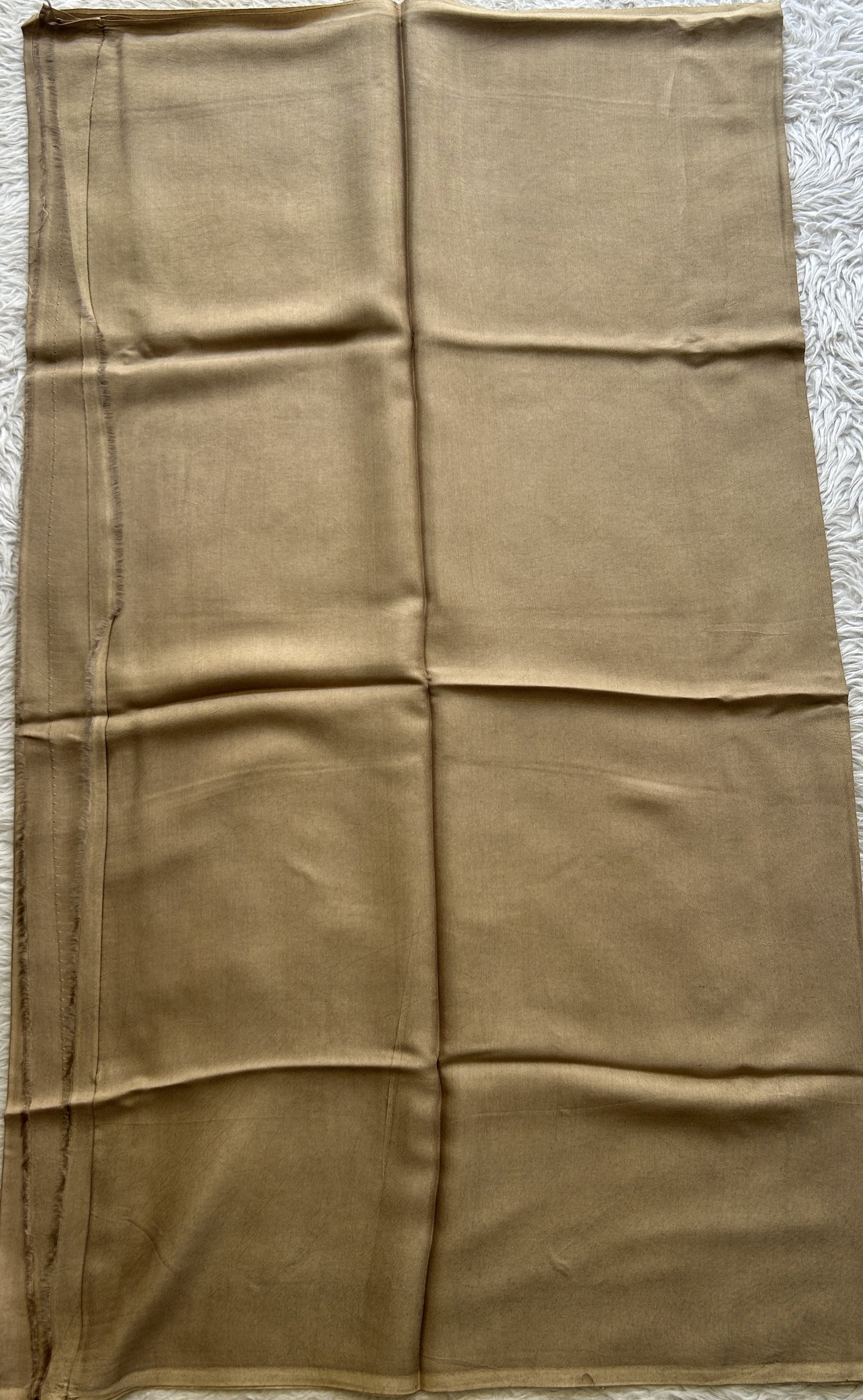 Semi Tussar Silk Dress Material Cream Colored Complemented with a Borderless. - Sampradaya Designer Studio