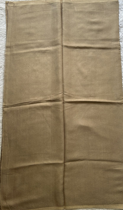 Semi Tussar Silk Dress Material Beige Colored Complemented with a Borderless. - Sampradaya Designer Studio