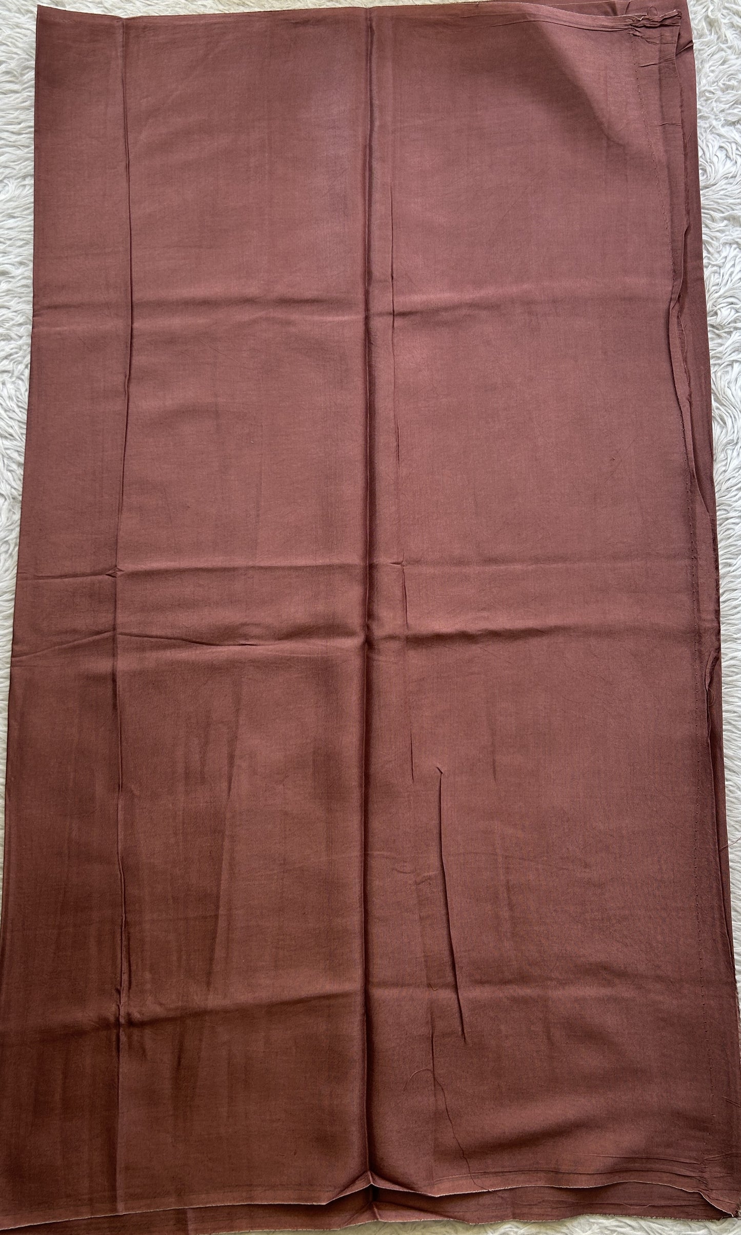 Semi Tussar Silk Dress Material Wine Colored Complemented with a Borderless. - Sampradaya Designer Studio
