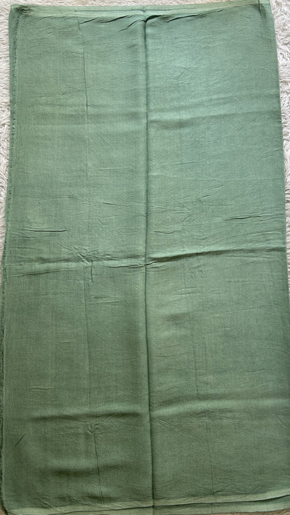 Semi Tussar Silk Dress Material Sea Green Colored Complemented with a Borderless. - Sampradaya Designer Studio