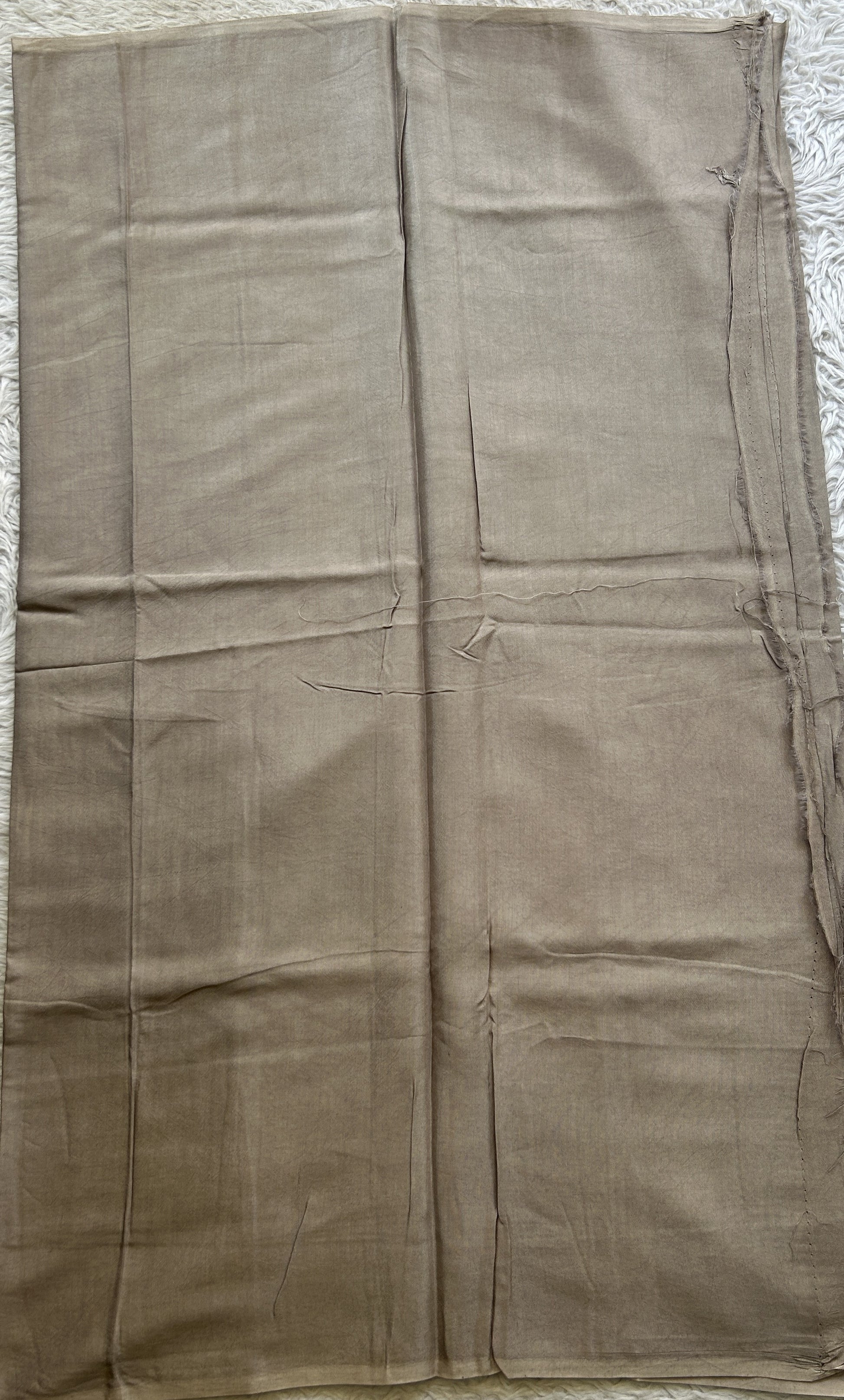 Semi Tussar Silk Dress Material Ash Colored Complemented with a Borderless. - Sampradaya Designer Studio