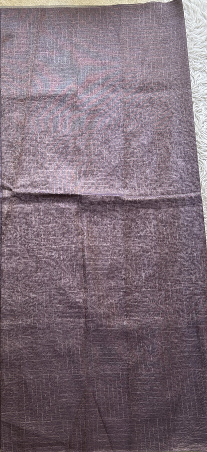 Semi Tussar Silk Dress Material Lavender Colored Complemented with a Borderless. - Sampradaya Designer Studio