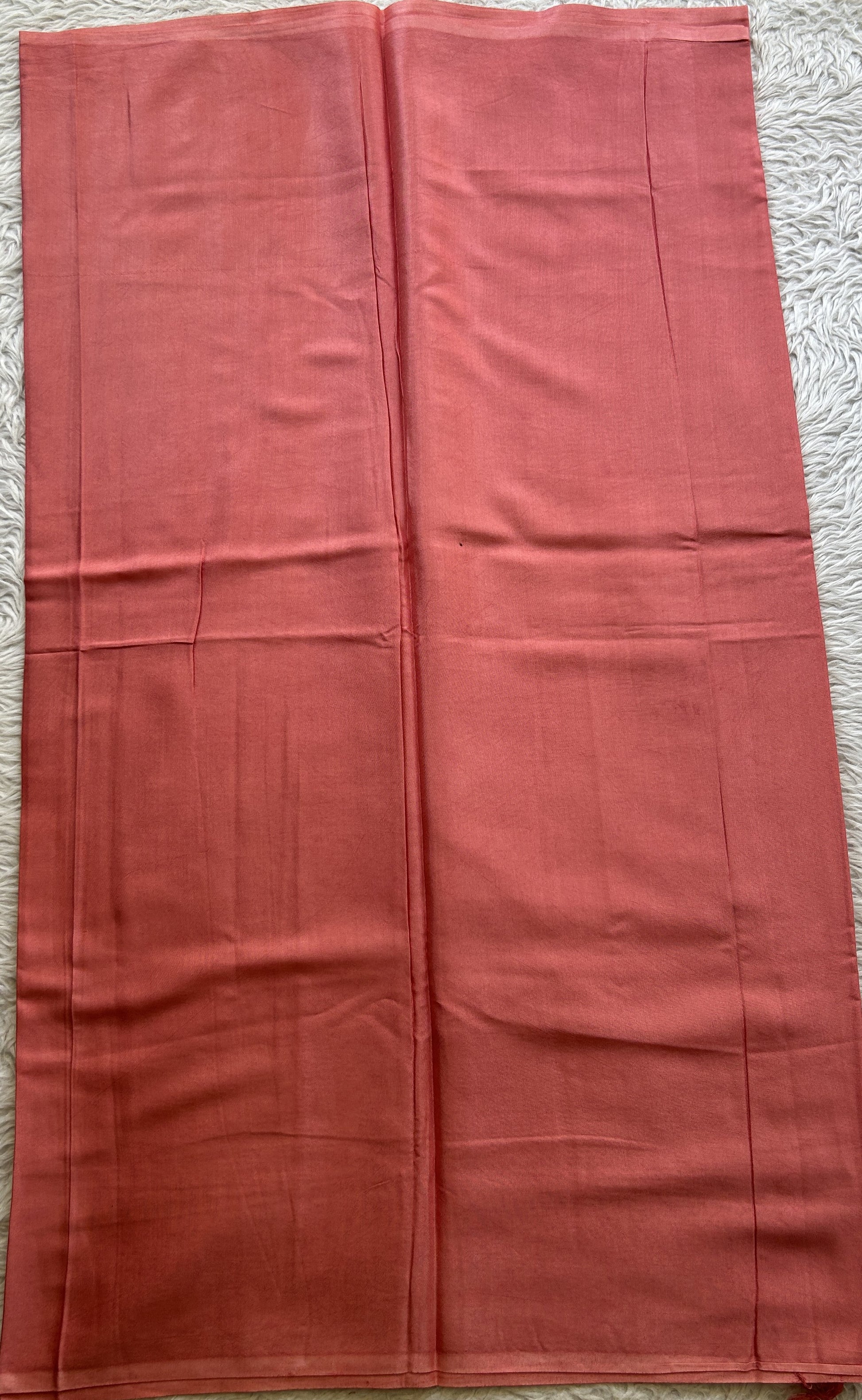 Semi Tussar Silk Dress Material Light Pink Colored Complemented with a Borderless. - Sampradaya Designer Studio