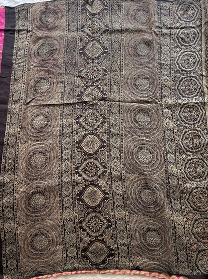 Bandhani Saree Hot Pink Colored Elegantly Paired with a Borderless. - Sampradaya Designer Studio