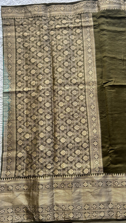 Bandhani Saree Rama Blue Colored Elegantly Paired with a Zari Border. - Sampradaya Designer Studio