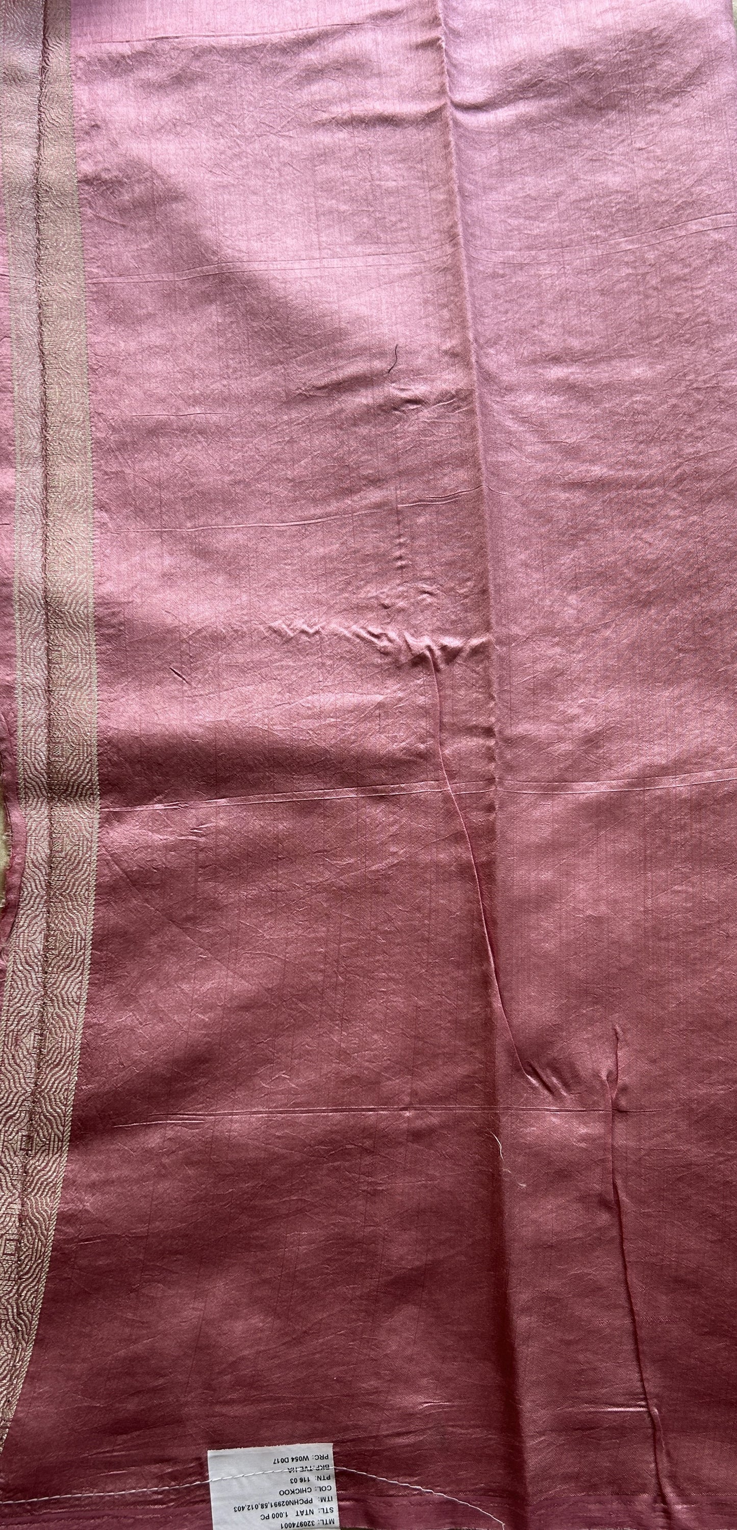 Chiniya Silk Saree Cream Colored exquisite with a Zari Border. - Sampradaya Designer Studio