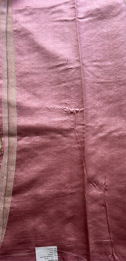 Chiniya Silk Saree Cream Colored exquisite with a Zari Border. - Sampradaya Designer Studio