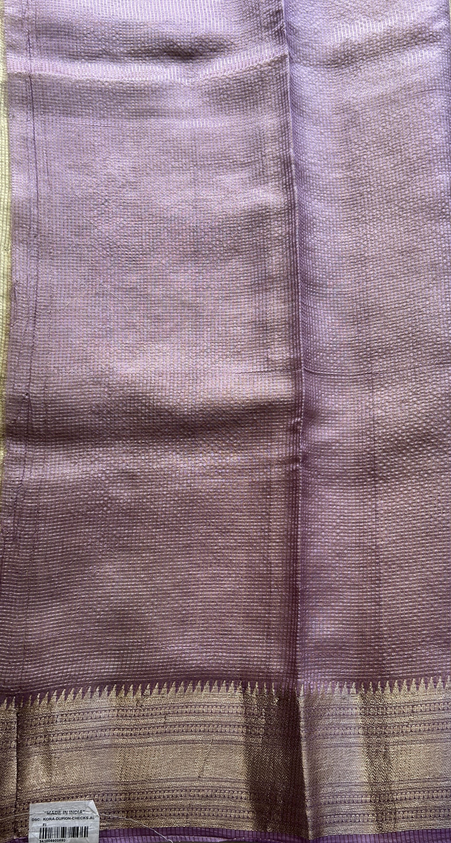 Chiniya Silk Saree Light Yellow Colored Elegantly Paired with a Zari Border. - Sampradaya Designer Studio