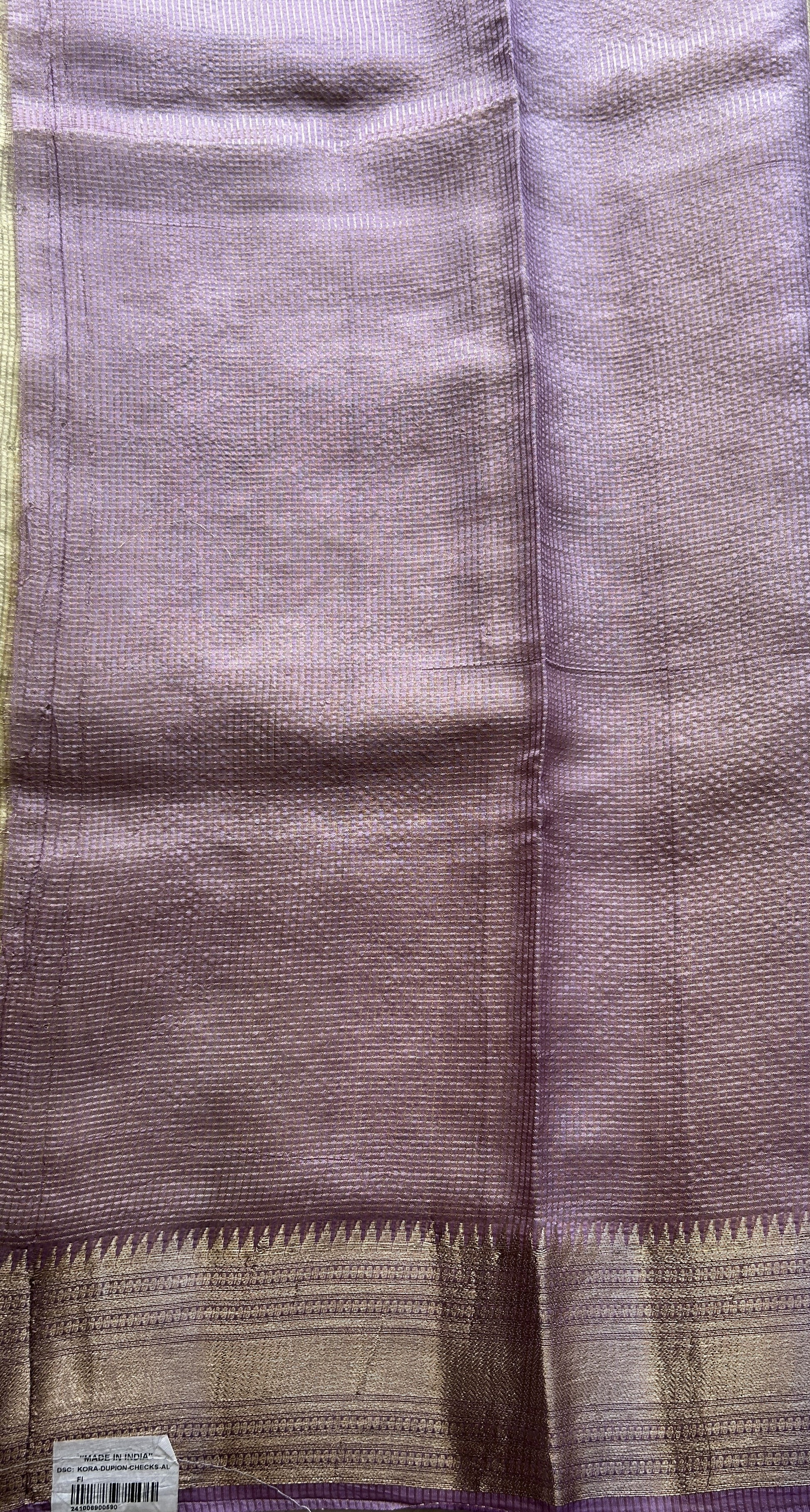 Chiniya Silk Saree Light Yellow Colored Elegantly Paired with a Zari Border. - Sampradaya Designer Studio