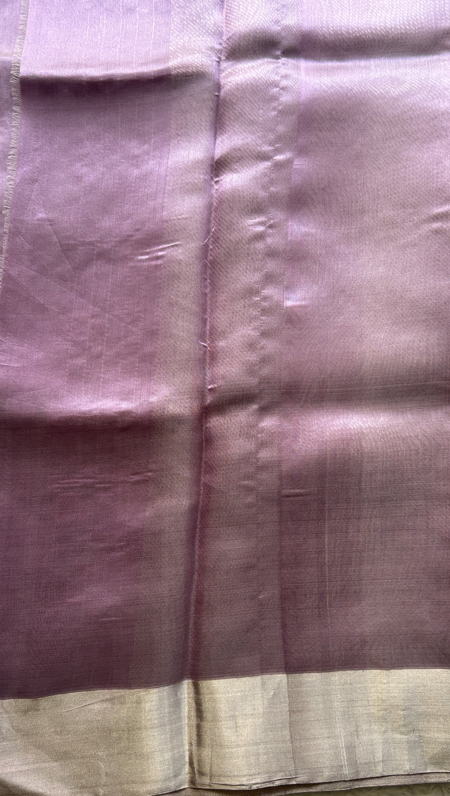 Chanderi Silk Saree Lavender color Elegantly Paired with a Zari border - Sampradaya Designer Studio