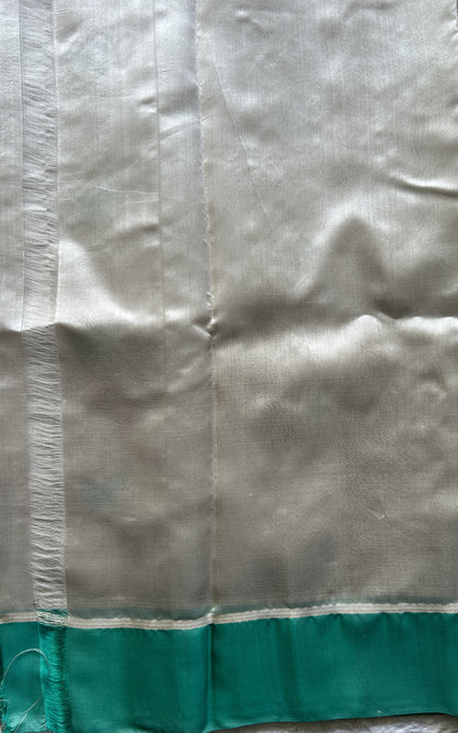 Chanderi Silk Saree Off White color Elegantly Paired with a Plain border - Sampradaya Designer Studio