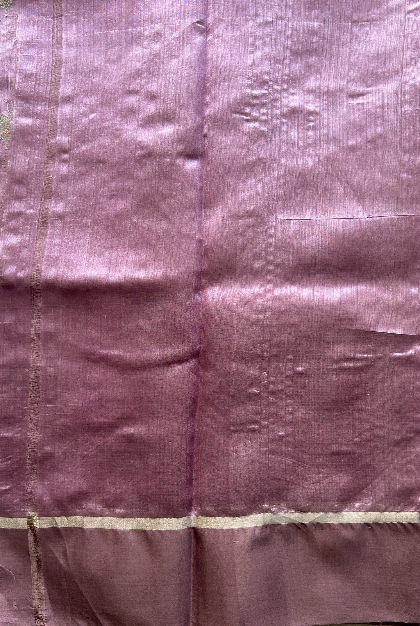 Chanderi Silk Saree Lilac color Elegantly Paired with a Zari border - Sampradaya Designer Studio