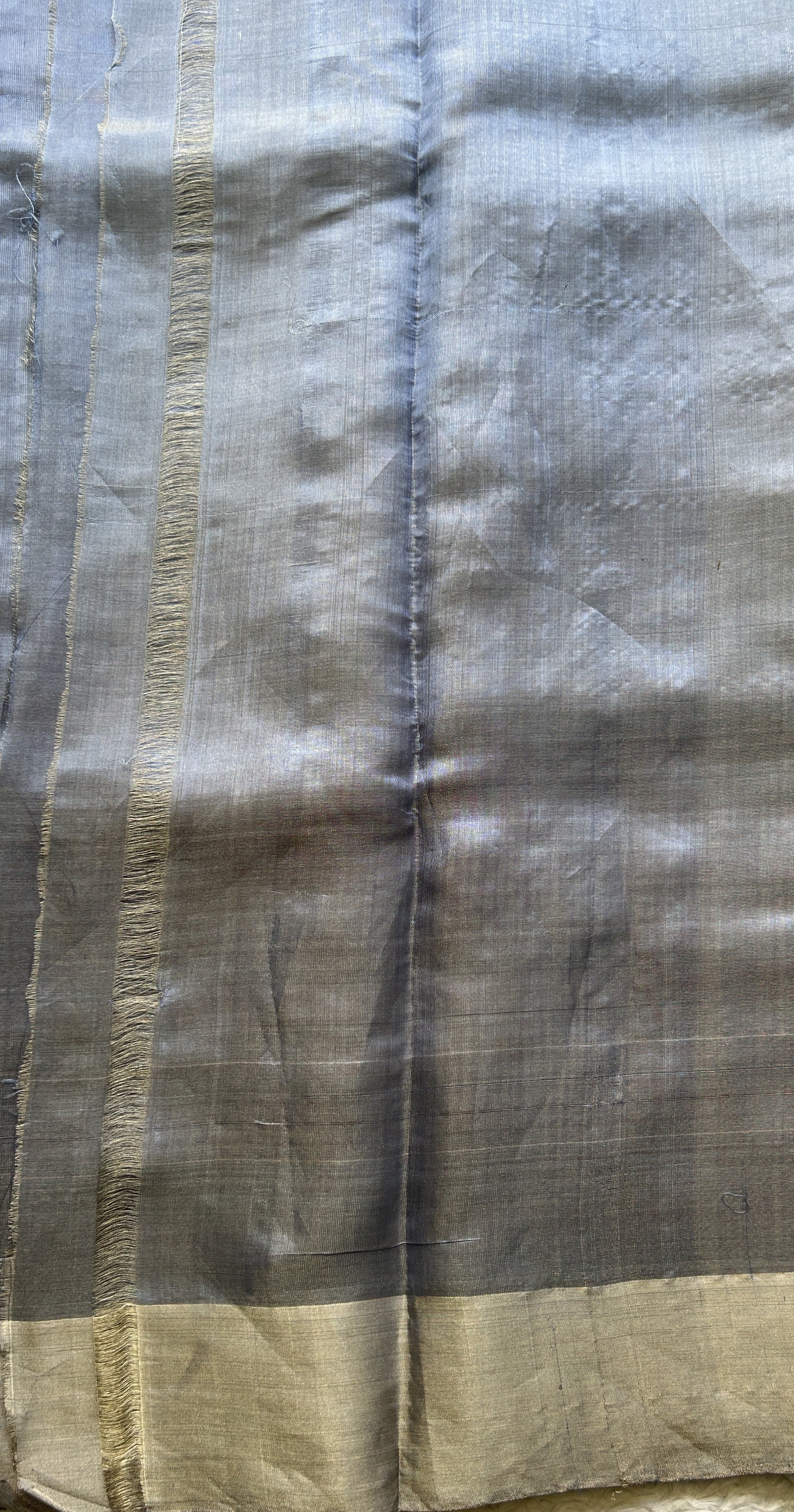 Chanderi Silk Saree Ink Blue color Elegantly Paired with a Zari border - Sampradaya Designer Studio