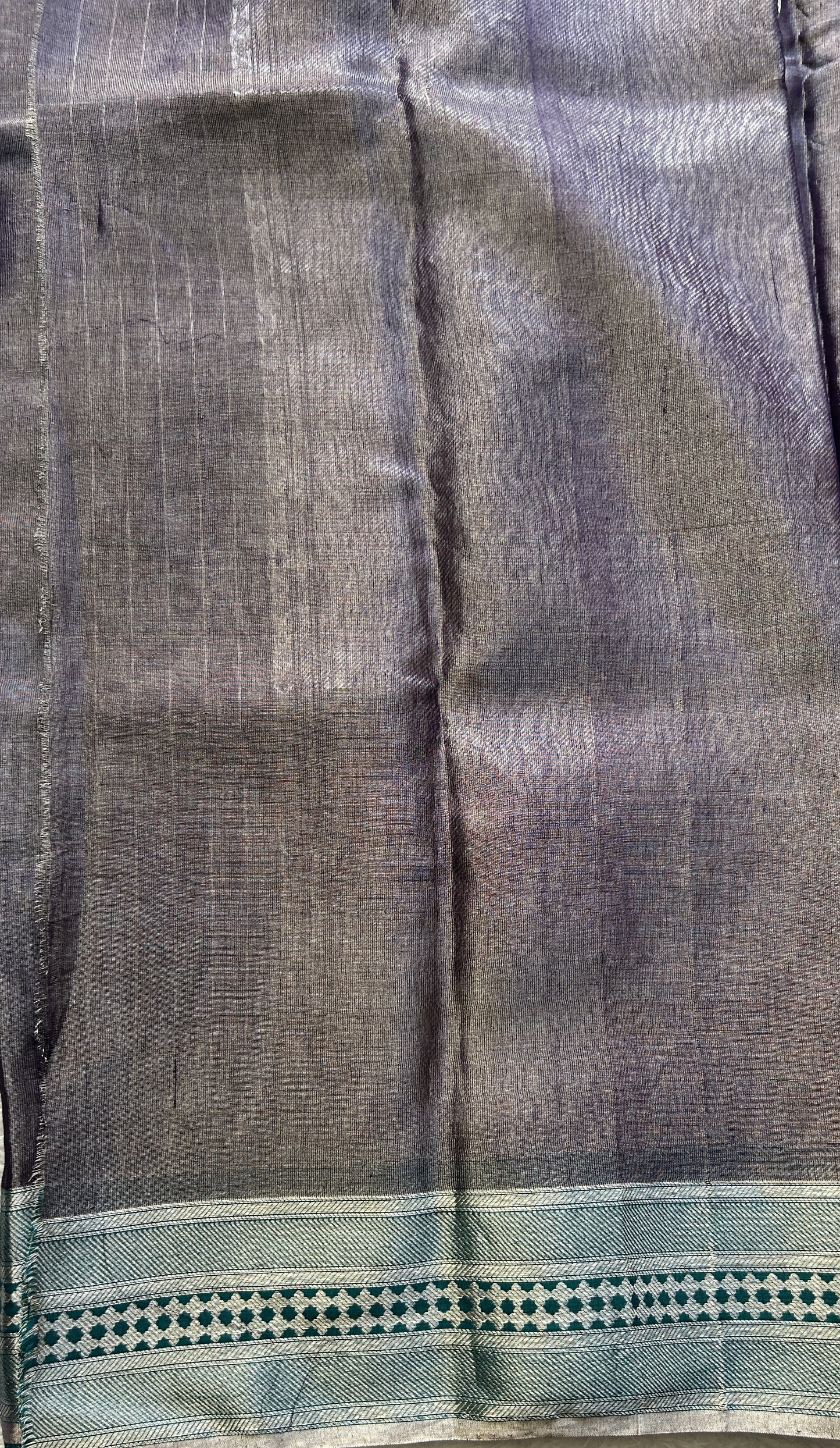 Chanderi Silk Saree Brinjal color Elegantly Paired with a Zari border - Sampradaya Designer Studio