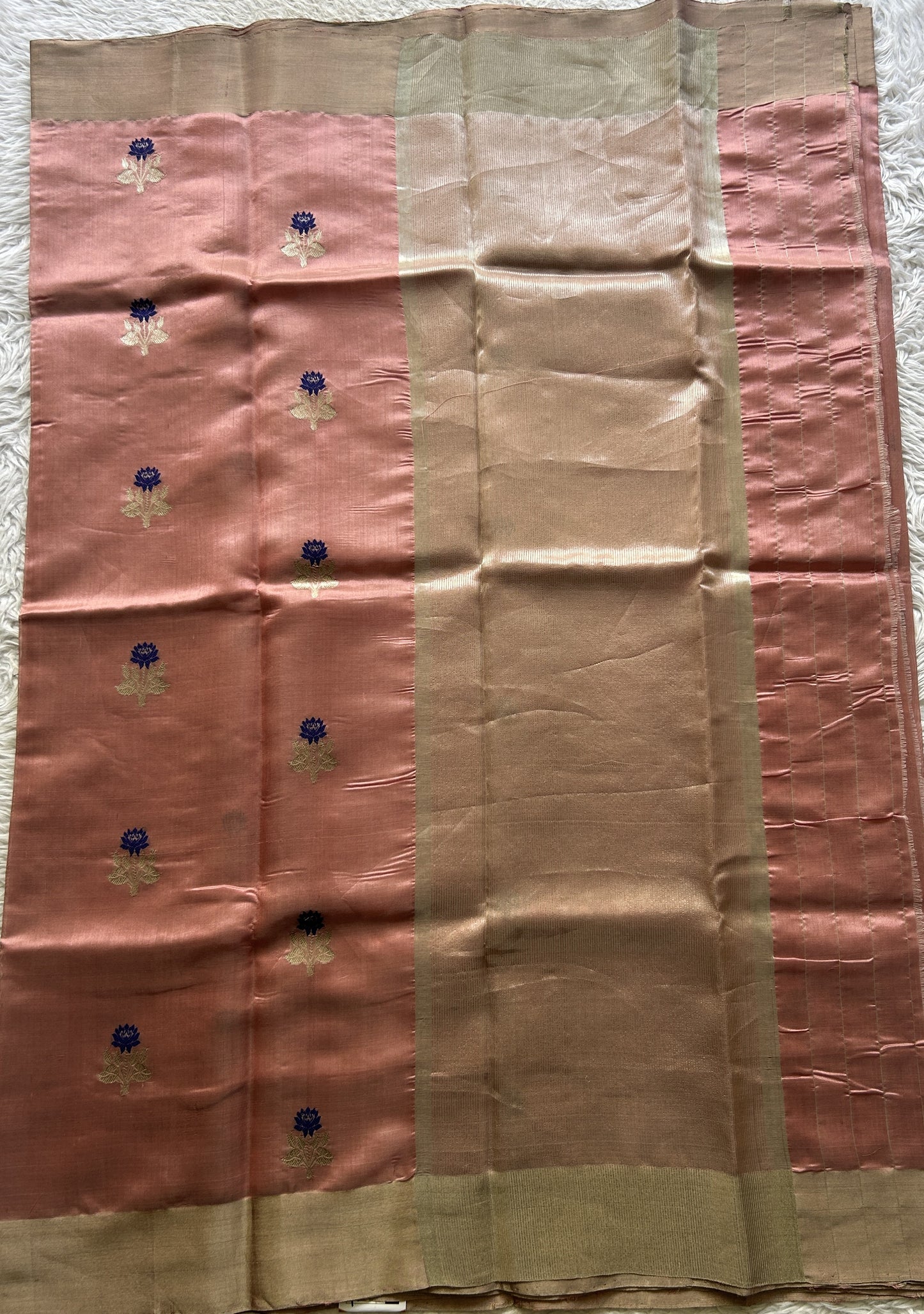 Chanderi Silk Saree Onion Pink color Elegantly Paired with a Zari border - Sampradaya Designer Studio