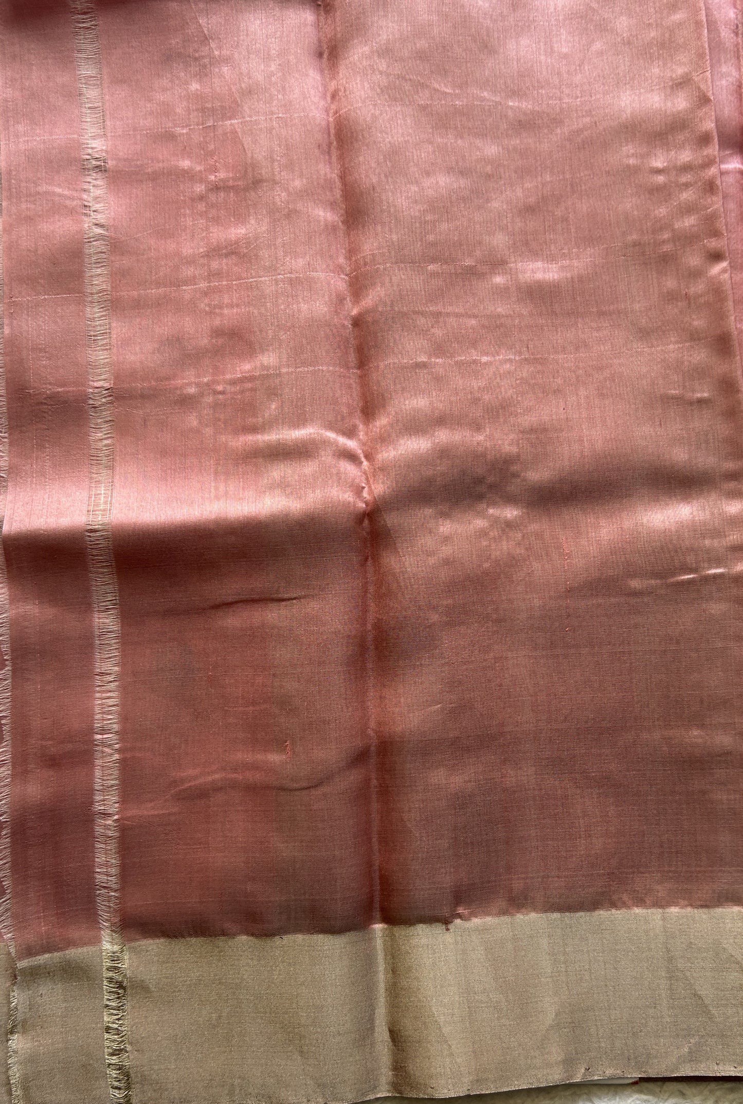 Chanderi Silk Saree Onion Pink color Elegantly Paired with a Zari border - Sampradaya Designer Studio