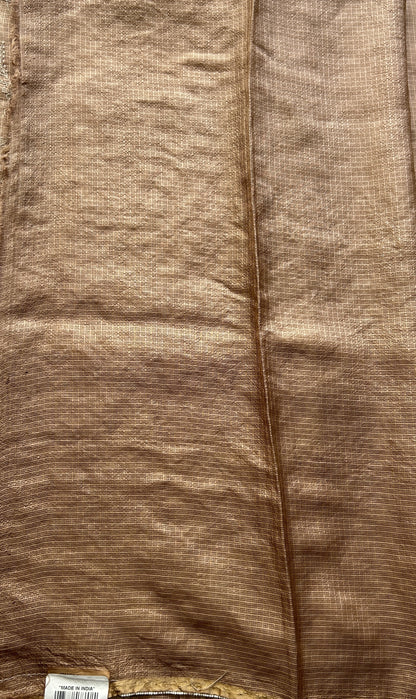 Silk kota Saree Light Brown colored Complemented with a Borderless. - Sampradaya Designer Studio